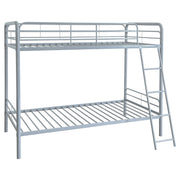 Carson Metal Twin Over Twin Bunk Bed Glossy Silver - 460334SVR
