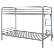 Carson Metal Twin Over Twin Bunk Bed Glossy Silver - 460334SVR
