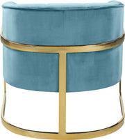 Carter Velvet Upholstered Accent Chair in Aqua - 515Aqua
