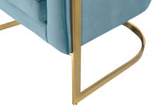 Carter Velvet Upholstered Accent Chair in Aqua - 515Aqua