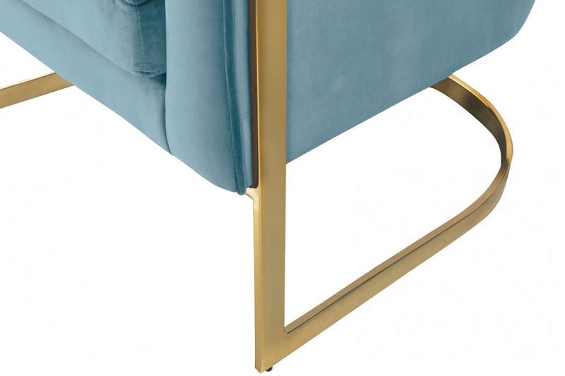 Carter Velvet Upholstered Accent Chair in Aqua - 515Aqua