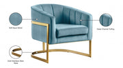 Carter Velvet Upholstered Accent Chair in Aqua - 515Aqua
