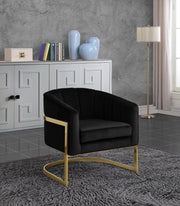 Carter Velvet Upholstered Accent Chair in Black - 515Black