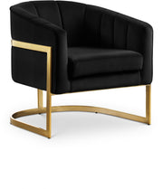 Carter Velvet Upholstered Accent Chair in Black - 515Black