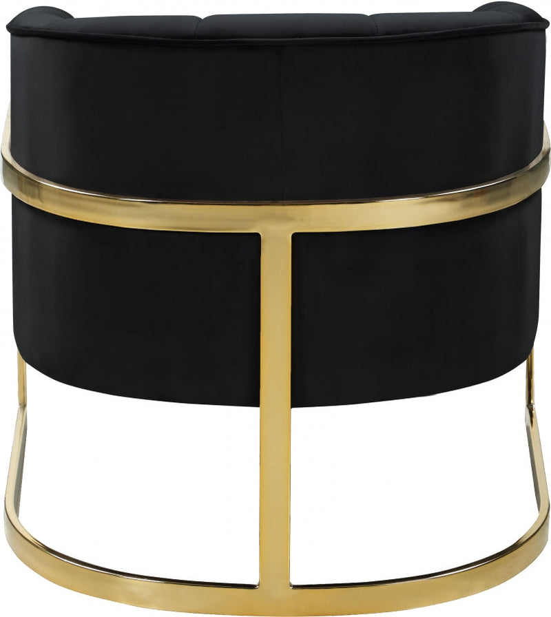 Carter Velvet Upholstered Accent Chair in Black - 515Black