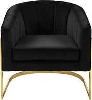Carter Velvet Upholstered Accent Chair in Black - 515Black