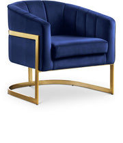 Carter Velvet Upholstered Accent Chair in Blue - 515Navy