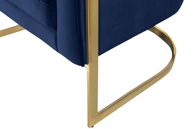 Carter Velvet Upholstered Accent Chair in Blue - 515Navy