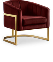 Carter Velvet Upholstered Accent Chair in Burgundy - 515Burg
