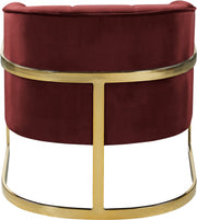 Carter Velvet Upholstered Accent Chair in Burgundy - 515Burg