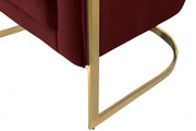 Carter Velvet Upholstered Accent Chair in Burgundy - 515Burg