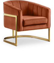 Carter Velvet Upholstered Accent Chair in Cognac - 515Cognac