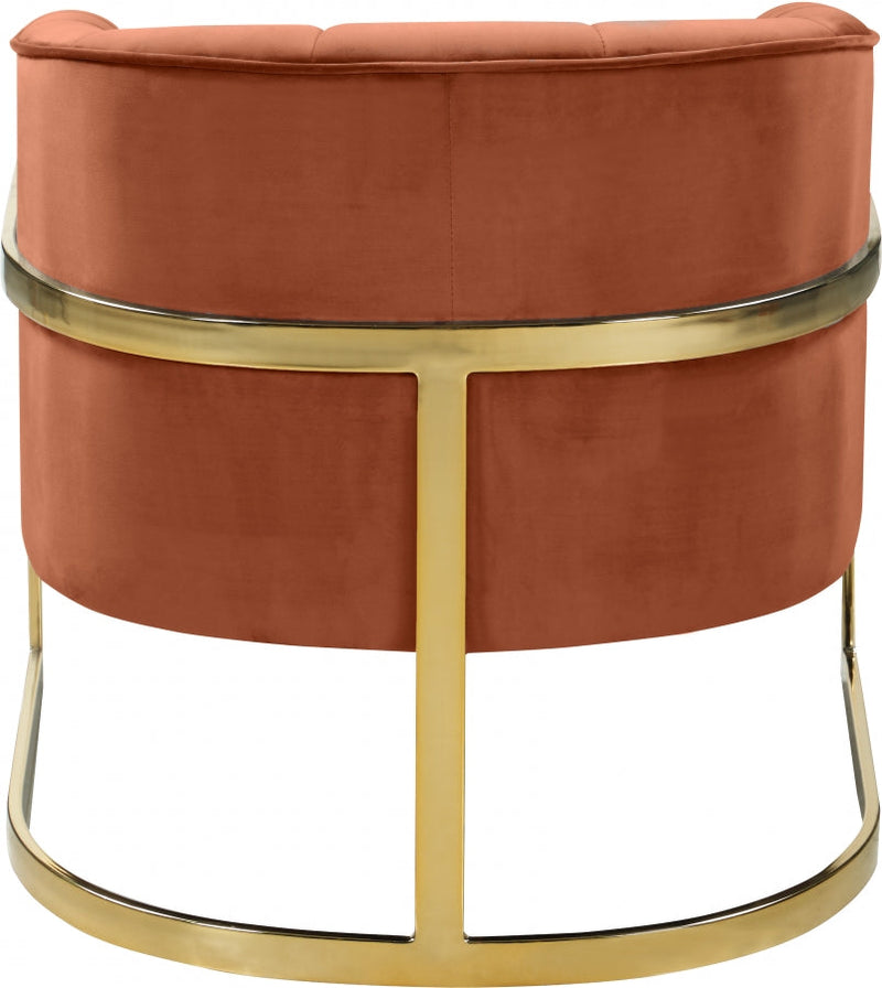 Carter Velvet Upholstered Accent Chair in Cognac - 515Cognac