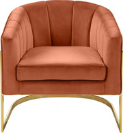 Carter Velvet Upholstered Accent Chair in Cognac - 515Cognac