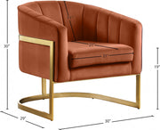Carter Velvet Upholstered Accent Chair in Cognac - 515Cognac