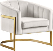 Carter Velvet Upholstered Accent Chair in Cream - 515Cream