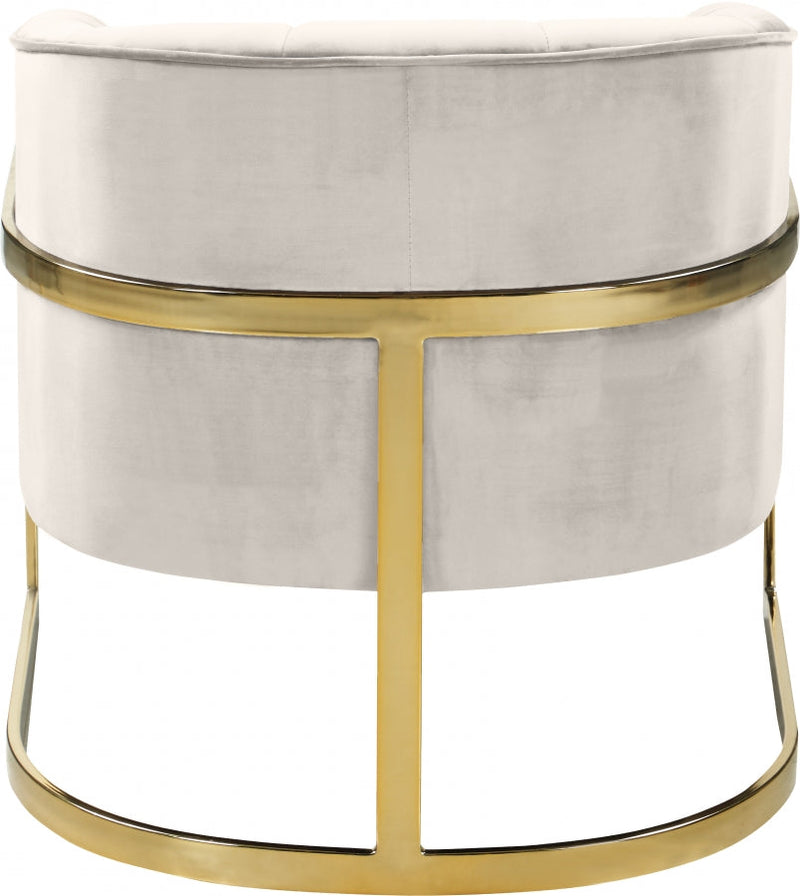 Carter Velvet Upholstered Accent Chair in Cream - 515Cream