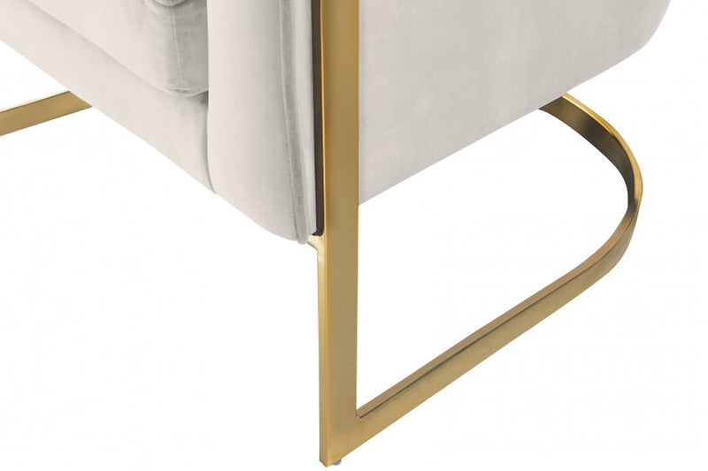 Carter Velvet Upholstered Accent Chair in Cream - 515Cream