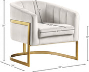 Carter Velvet Upholstered Accent Chair in Cream - 515Cream