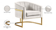 Carter Velvet Upholstered Accent Chair in Cream - 515Cream