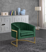 Carter Velvet Upholstered Accent Chair in Green - 515Green