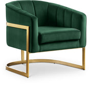 Carter Velvet Upholstered Accent Chair in Green - 515Green