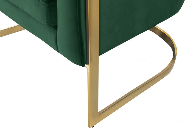 Carter Velvet Upholstered Accent Chair in Green - 515Green