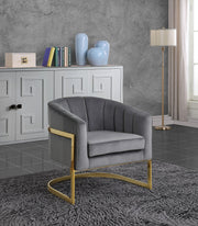 Carter Velvet Upholstered Accent Chair in Grey - 515Grey