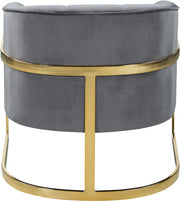 Carter Velvet Upholstered Accent Chair in Grey - 515Grey