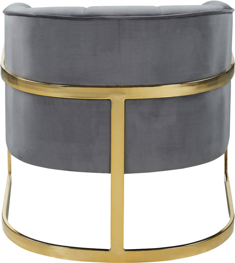Carter Velvet Upholstered Accent Chair in Grey - 515Grey