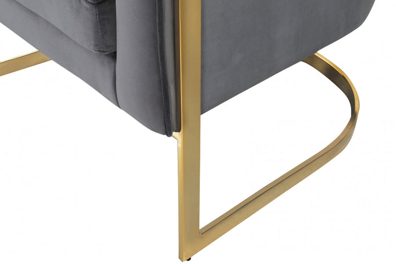 Carter Velvet Upholstered Accent Chair in Grey - 515Grey