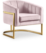 Carter Velvet Upholstered Accent Chair in Pink - 515Pink