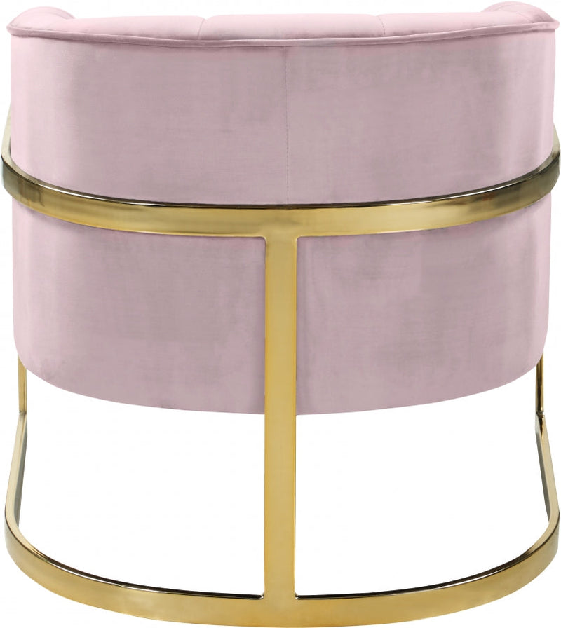 Carter Velvet Upholstered Accent Chair in Pink - 515Pink