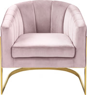 Carter Velvet Upholstered Accent Chair in Pink - 515Pink