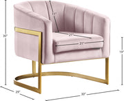 Carter Velvet Upholstered Accent Chair in Pink - 515Pink