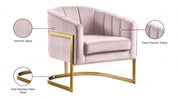 Carter Velvet Upholstered Accent Chair in Pink - 515Pink