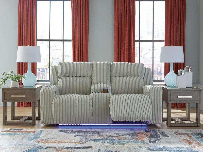 Carvara Alloy Power Reclining Loveseat with Console - PC6420318