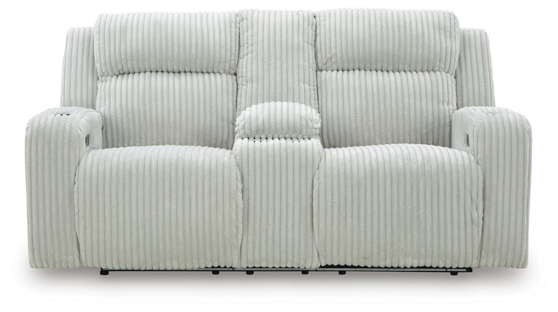 Carvara Alloy Power Reclining Sofa and Loveseat - PC64203U2