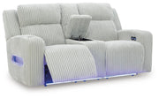 Carvara Alloy Power Reclining Sofa and Loveseat - PC64203U2
