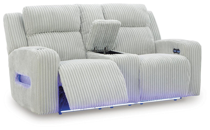 Carvara Alloy Power Reclining Sofa and Loveseat - PC64203U2