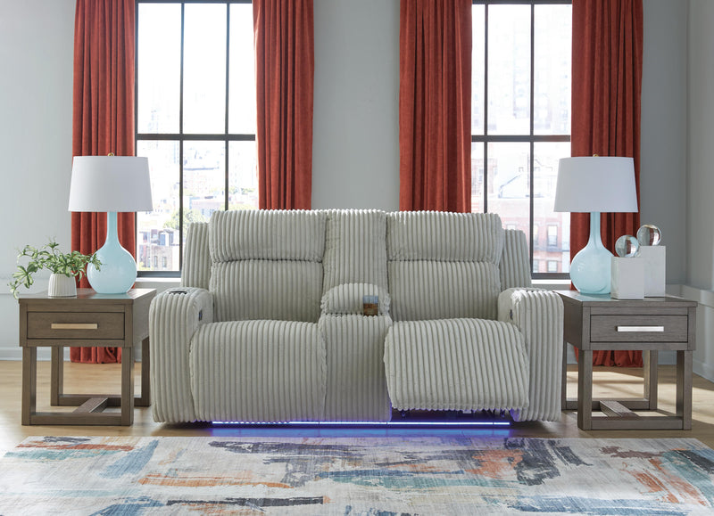 Carvara Alloy Power Reclining Sofa and Loveseat - PC64203U2