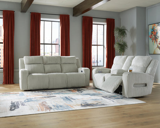 Carvara Alloy Power Reclining Sofa and Loveseat - PC64203U2