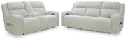 Carvara Alloy Power Reclining Sofa and Loveseat - PC64203U2