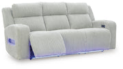 Carvara Alloy Power Reclining Sofa and Loveseat - PC64203U2