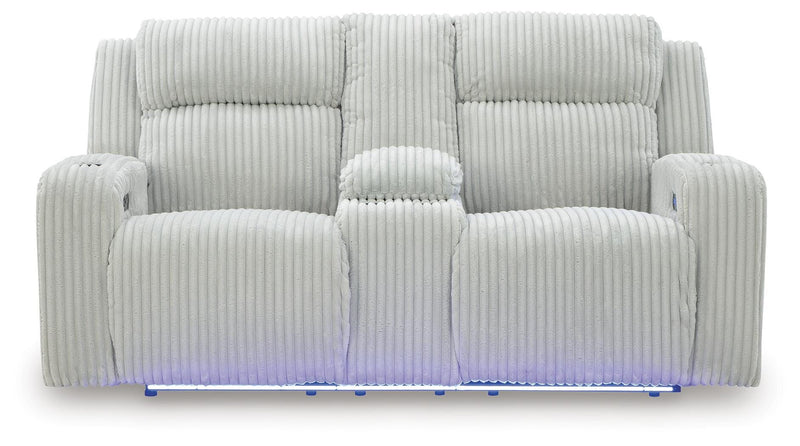Carvara Alloy Power Reclining Sofa and Loveseat - PC64203U2