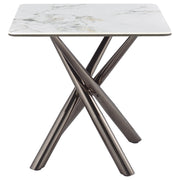 Carvell Square Sintered Stone End Side Table Mirage White - 708137