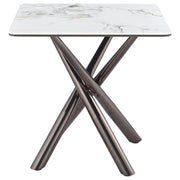 Carvell Square Sintered Stone End Side Table Mirage White - 708137
