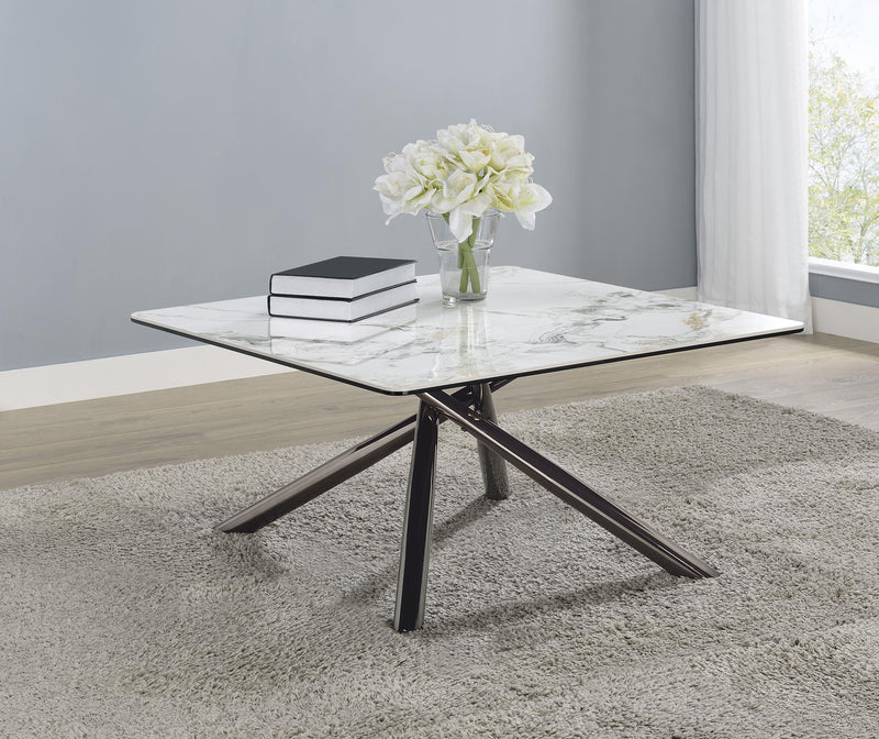 Carvell Square Sintered Stone Top Coffee Table Mirage White - 708138