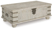 Carynhurst Coffee Table with 1 End Table in White Wash Gray - PKG008675