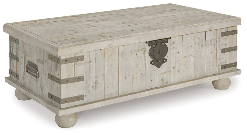 Carynhurst Coffee Table with 1 End Table in White Wash Gray - PKG008675